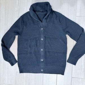 Banana Republic Charcoal Button-Up Cardigan